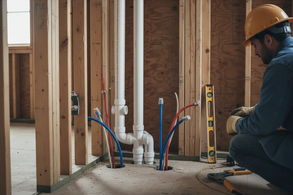 Drain and supply rough-in during Toilet Repair and Installation in Tamms